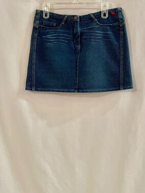 BCBG MAXAZRIA JEANS Cotton Spandex Jean Style Mini Skirt Size 8